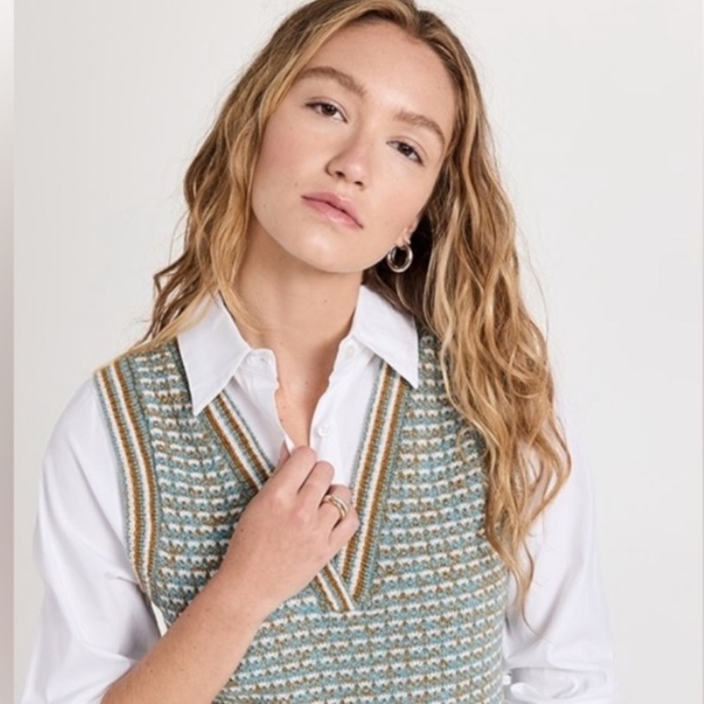 NWT Veronica Beard Serwa Vest (shirt and sweater one piece) Size XS